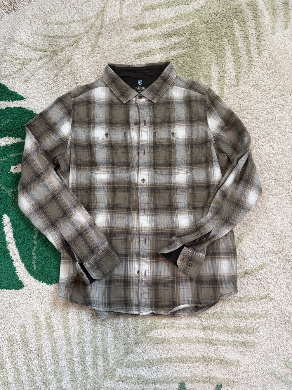 Kuhl Men's Olive Plaid Button-Up Shirt